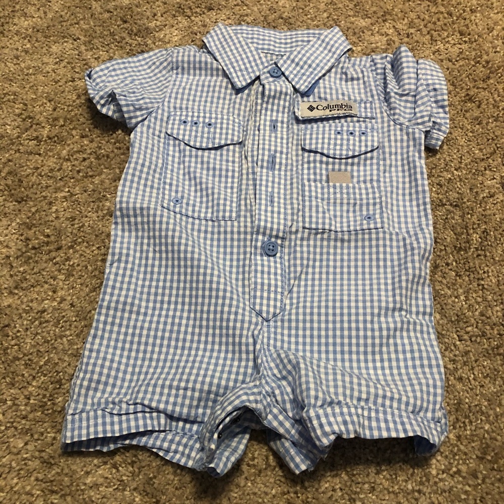 Columbia PFG baby boy romper 0-3 months